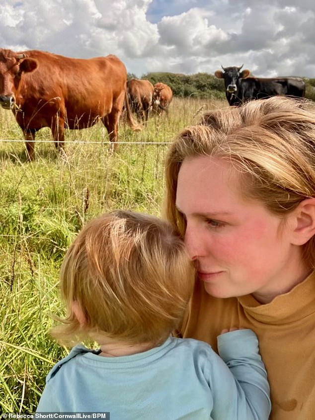 Rebecca Shortt, 31, has not paid rent for six months from April to September on the cattle farm between Bude and Morwenstow, in North Cornwall