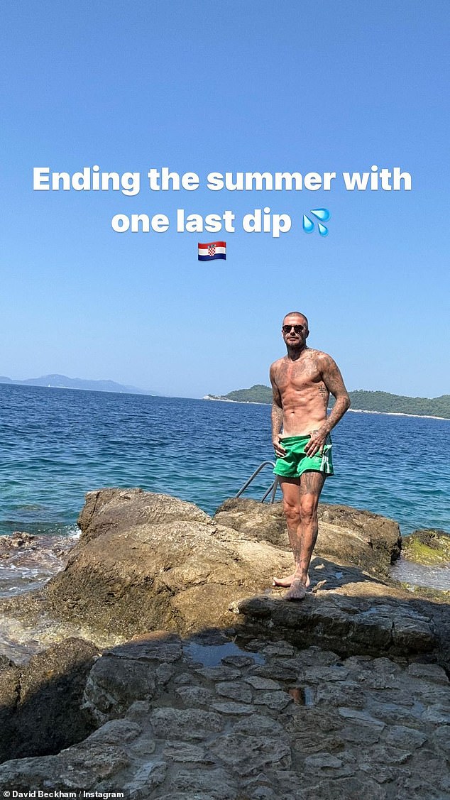 Shirtless David: While the Labor Day holiday marked the unofficial end of summer for many, David Beckham spent his day taking one last dip...with a shirtless photo to prove it