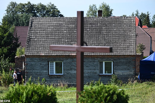 The house where the remains of three newborns were found can be seen in this general view