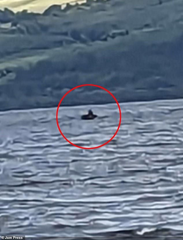 Pictured: A shadowy figure on Loch Ness in a separate incident