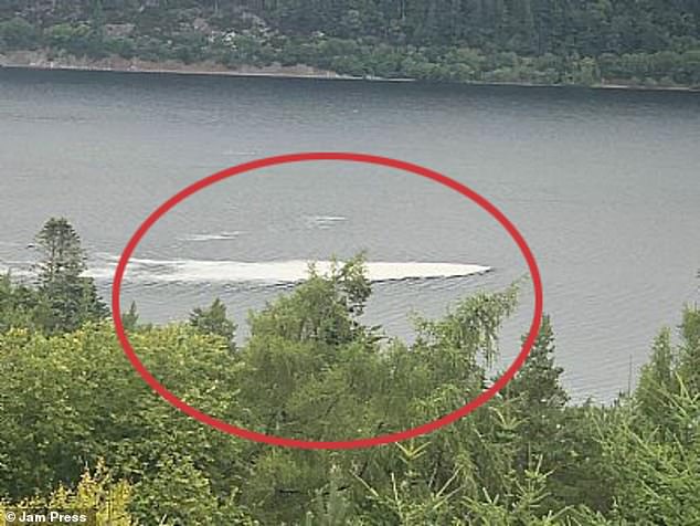 Large ripples (circled) in the water were noticed by Siobhan Janaway and she thinks they could be from the Loch Ness Monster