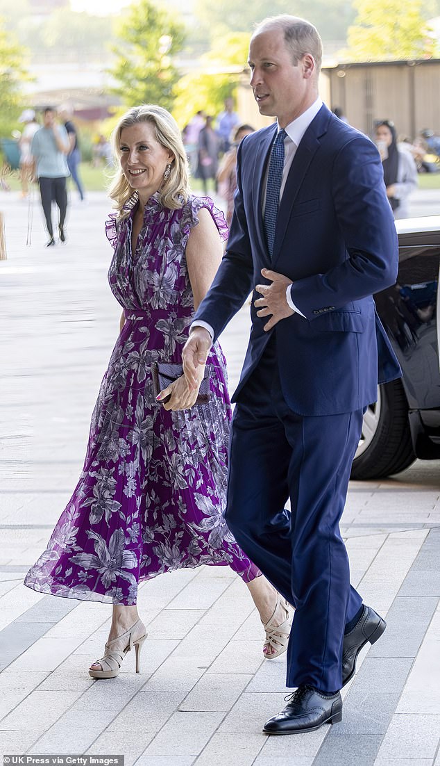 The Duchess of Edinburgh is a 'brilliant bridge' between royal generations and has formed a close bond with the Prince and Princess of Wales, a royal expert has claimed (Picture: Sophie and William in Battersea)