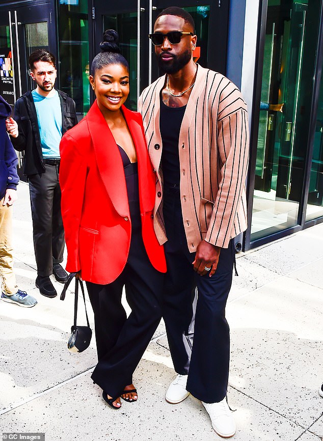 Golden: Dwyane Wade, 41, and Gabrielle Union, 50, seem to be one of Hollywood's golden couples, but the couple has faced some rough patches during their long relationship (pictured Thursday in New York)