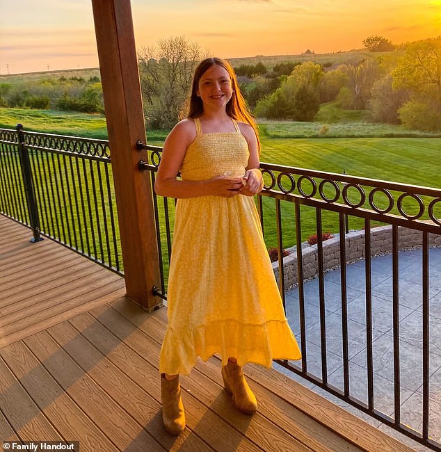 Jaylee Chillson, 14, left her parents' home to attend the rally in a field in Aurora, Kansas, after being told she wasn't allowed to go