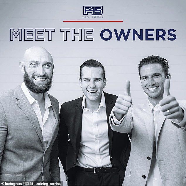 The carnage at the cult-like celebrity gym F45 continues with the closure of five gyms in the largest global franchise, the Opulent Group, founded by (left to right) Daniel Capilli, Jordan McCreary and Joel Egan