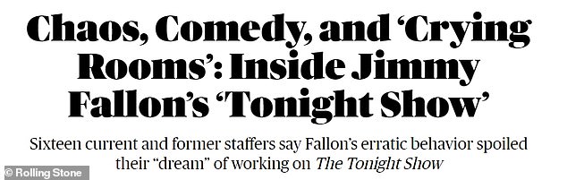 Rolling Stone published an article in which former employees and two current employees raised concerns about Fallon's 