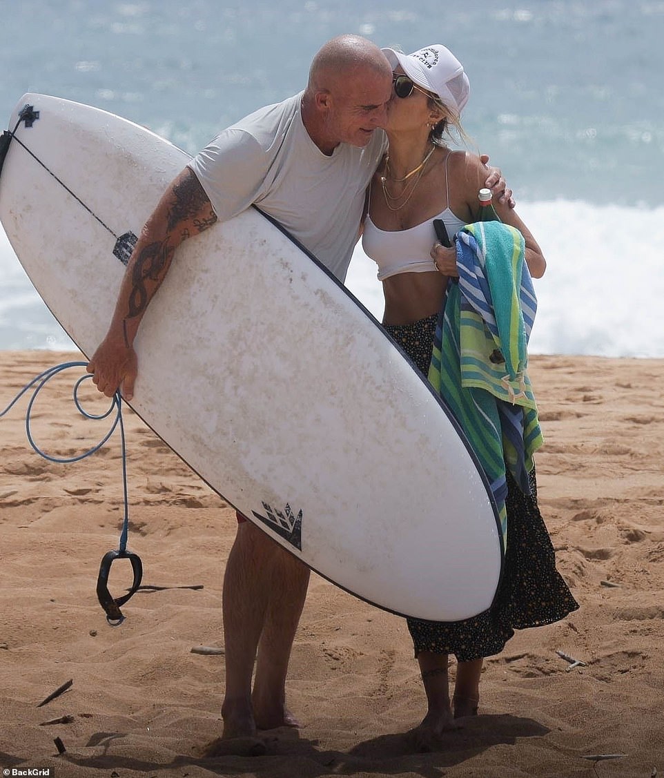 One thing on the coast: The two got splashed around the big island of Hawaii while enjoying a beach day