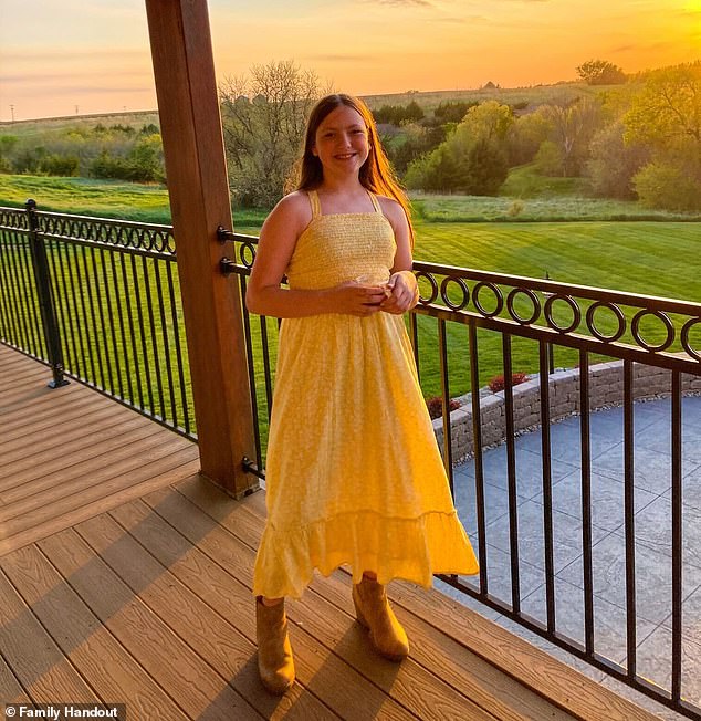 Jaylee Chillson, 14, left her parents' home to attend the rally in a field in Aurora, Kansas, after being told she wasn't allowed to go