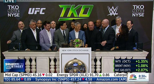 White was present when Endeavor announced the successful merger between the UFC and WWE, which closed Thursday afternoon