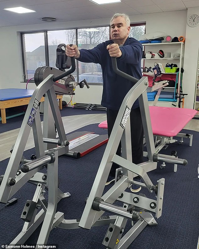 Pain: The 63-year-old GB News Breakfast presenter recently revealed he 'can't walk' after spinal surgery last September, following which he suffered a horrific fall (pictured during treatment in April)