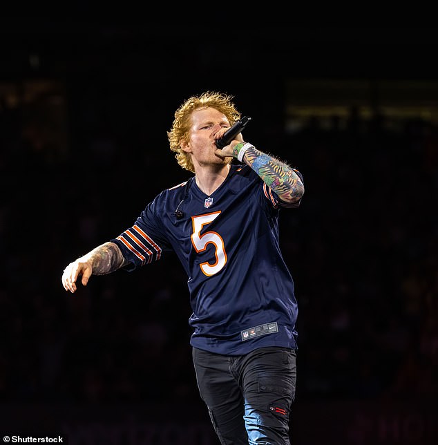 Performance: The Shape Of You hitmaker, 32, was set to perform for concertgoers during his North American trek at Allegiant Stadium - just below the Vegas Strip (pictured July)