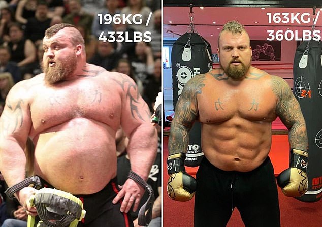 Eddie Hall lost about five stone when he switched from strongman to boxing