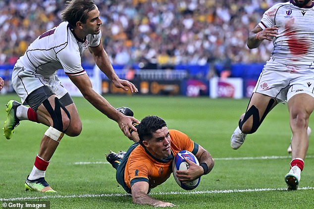 Ben Donaldson (pictured scoring a try) repaid Eddie Jones' faith in him with a man-of-the-match performance against Georgia