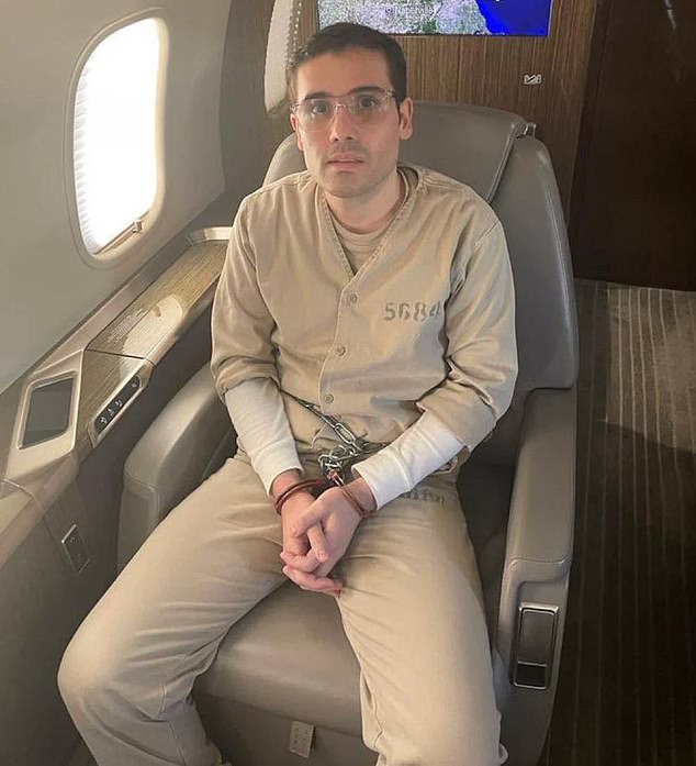 Joaquín 'El Chapo' Guzmán's son, Ovidio Guzmán (pictured) was extradited to Chicago last Friday on drug trafficking, money laundering and weapons charges.  US Attorney General Merrick Garland is now demanding the extradition of his three brothers who control a faction of the Sinaloa Cartel