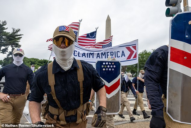 About 200 members of the white supremacist group Patriot Front came to DC in May, paraded down the National Mall while flanked by police