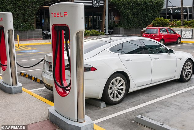 More EV brands are entering the Australian electric vehicle market, which is dominated by US carmaker Tesla (pictured), which has almost 60 percent of the market share