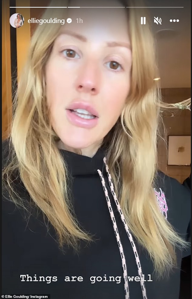 Cryptic: Ellie Goulding shared a cryptic message about 'embracing the present and moving on' after the breakup of her marriage to husband Caspar Jopling