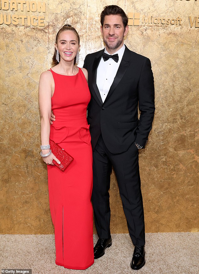 Superstar couple!  Emily Blunt and John Krasinski attended the Clooney Foundation For Justice's The Albies event in New York City on Thursday evening