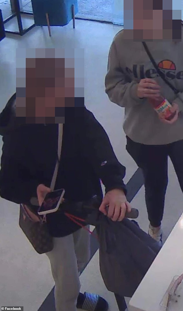 Police are searching for two teenage 'eshays' who refused to pay their bill at a family-run nail salon, assaulted an employee, racially abused him and fled the scene