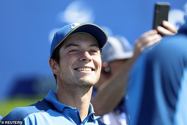 Viktor Hovland scored a hole-in-one during the final day of practice before the Ryder Cup