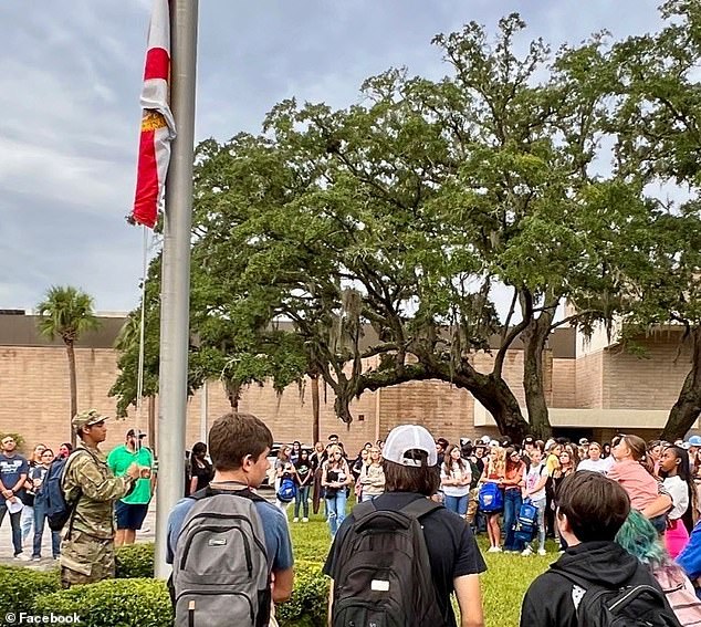 Holbrook's classmates gathered around Palatka Junior-Senior High School on Wednesday to pray for her recovery