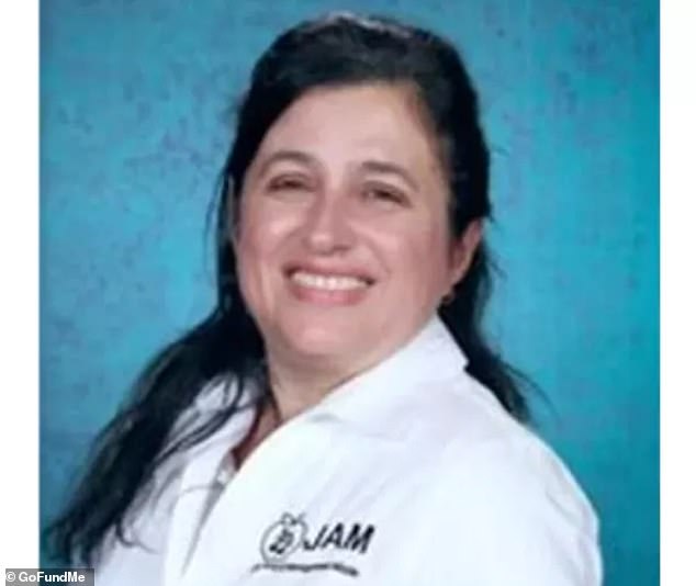 Maria Cruz de la Cruz, 51, was shot by her husband.  He then shot another man in the room before shooting himself in the head