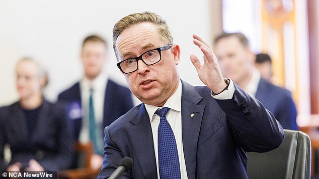 Alan Joyce (pictured) could face a prison sentence if he fails to lead a Senate inquiry into the blocking of additional Qatar Airways flights