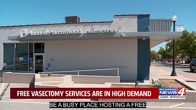 Planned Parenthood's Oklahoma City clinic (pictured) offered free vasectomies and appointments were filled within 48 hours