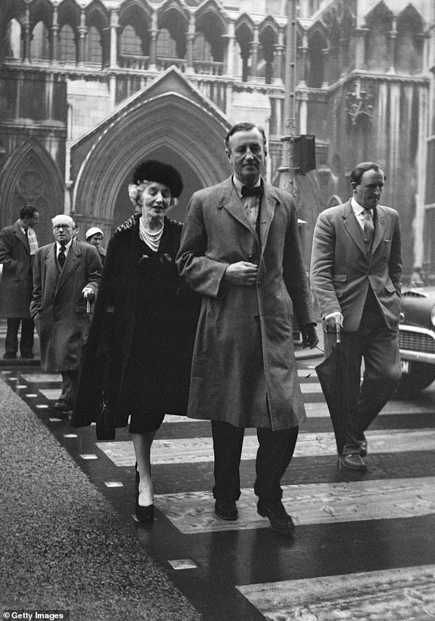 Ian Fleming crossed the road with his mother Evelyn St. Croix Fleming in November 1957