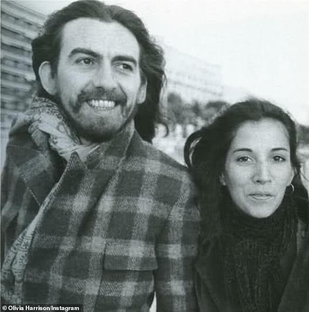 Olivia Harrison with her late husband George Harrison, who died in 2001 at the age of 58