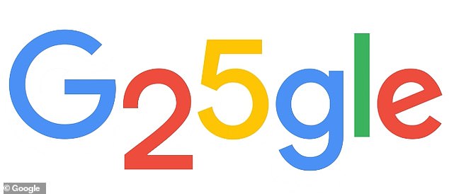 The new Google Doodle - a temporary change to the Google logo - has '25' instead of where the two Os would be