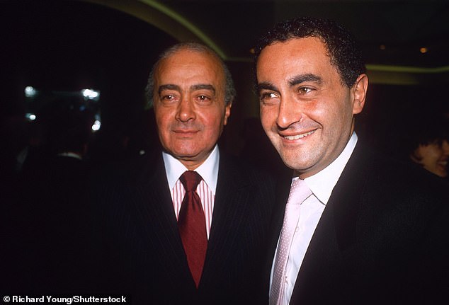 Mr Al Fayed with his son Dodi, who died in the same crash that killed Diana in 199