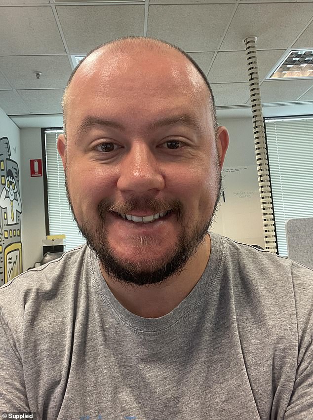 Father-of-two Daniel (pictured before his hair loss treatment) lost his confidence after shaving off the remains of his thinning hair, and he hid his baldness by wearing a hat