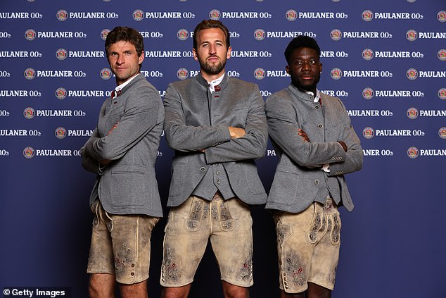 Bayern Munich's superstar striker Harry Kane looked sharp in lederhosen as he embraced his new club's tradition