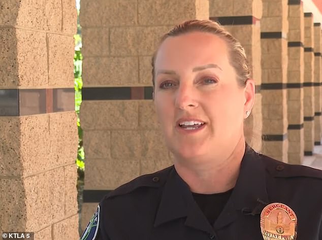 Sergeant Karie Davies of Irvine police said officers saw signs the dog was in distress