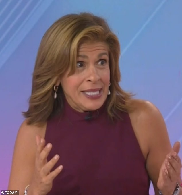 Hoda Kotb, pictured yesterday, was absent from the Today show and Today with Hoda and Jenna on Wednesday