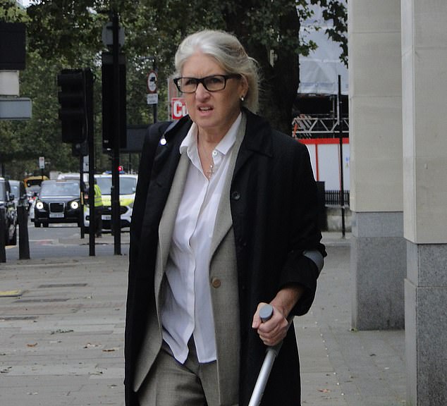 Birgit Cunningham (pictured outside Westminster Magistrates Court) admitted assaulting a police officer in her London flat in July this year