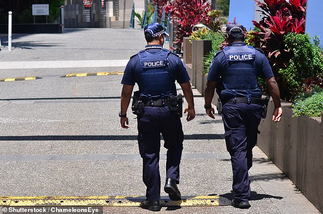 Two men were seriously injured after being stabbed multiple times at a building in Brisbane's south on Wednesday afternoon.