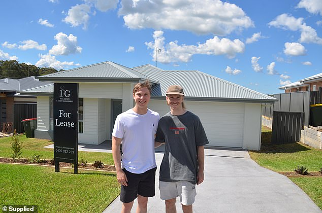 Jack Gray (left) outside the property he now rents in Thornton with his younger brother Harry