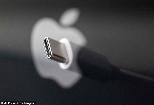 Pictured: A USB-C charger, which will replace Apple's own 'Lightening' port chargers