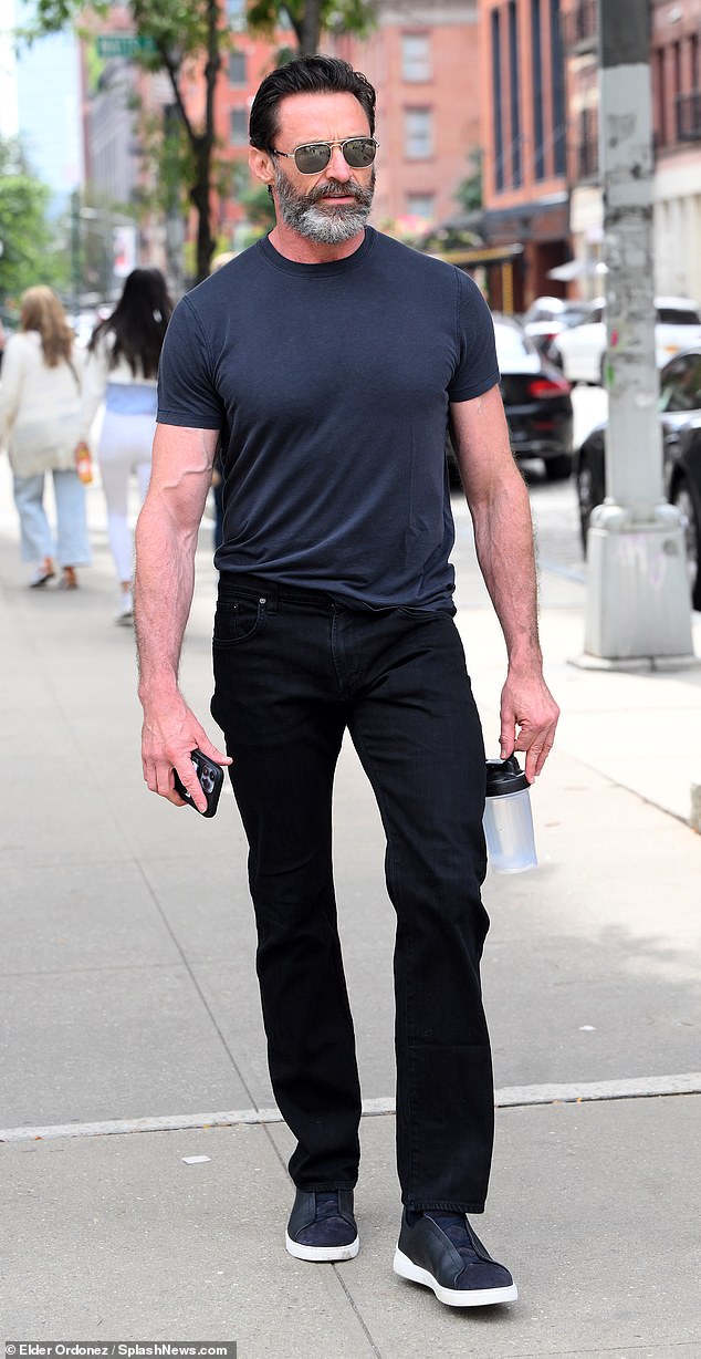 Single: Hugh Jackman was seen in public on Saturday for the first time since he and his wife Deborra-Lee Furness shocked their fans by announcing their divorce on Friday after 27 years of marriage