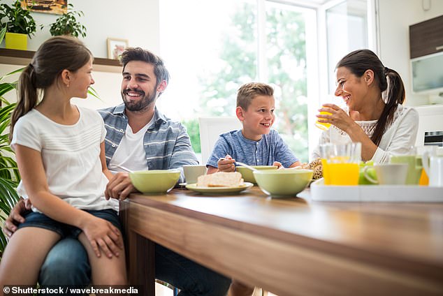 Most parents have to get up to send their kids to school - and that often means early in the morning - but one dad wasn't so willing to give up his beauty sleep (stock image)