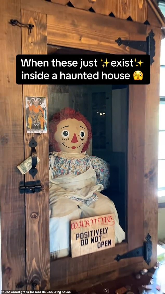 Also in the house is a replica of the famous 'ghostly' Annabelle doll