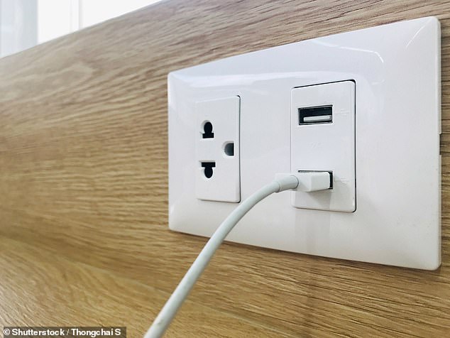Max never charges his phone through the integrated USB ports on the wall as some of them can get corrupted and steal data from your device (stock image)