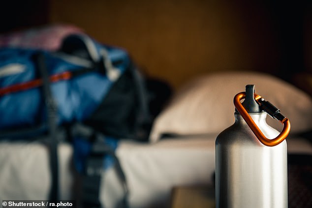 Cici recommends that travelers use carabiners to attach their water bottles to their bags so that 