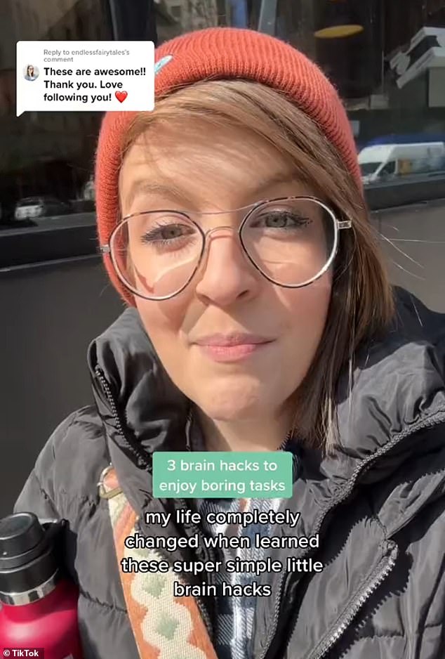 In a recent TikTok video, she shared three brain hacks to help you enjoy boring tasks