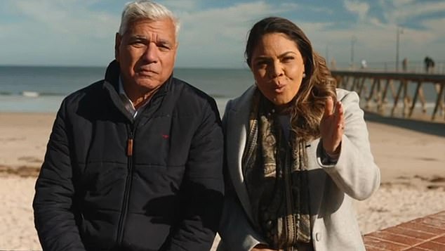 Leading Voice No vote campaigners Warren Mundine (pictured left) and LNP Senator Jacinta Price make a final TV pitch to voters