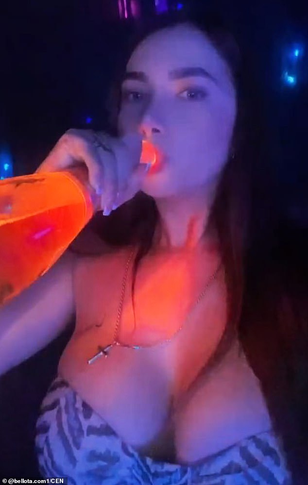 Michelle Lizarraga, known as 'La Bellota', posted a video of herself drinking a bottle of champagne hours before she was allegedly murdered