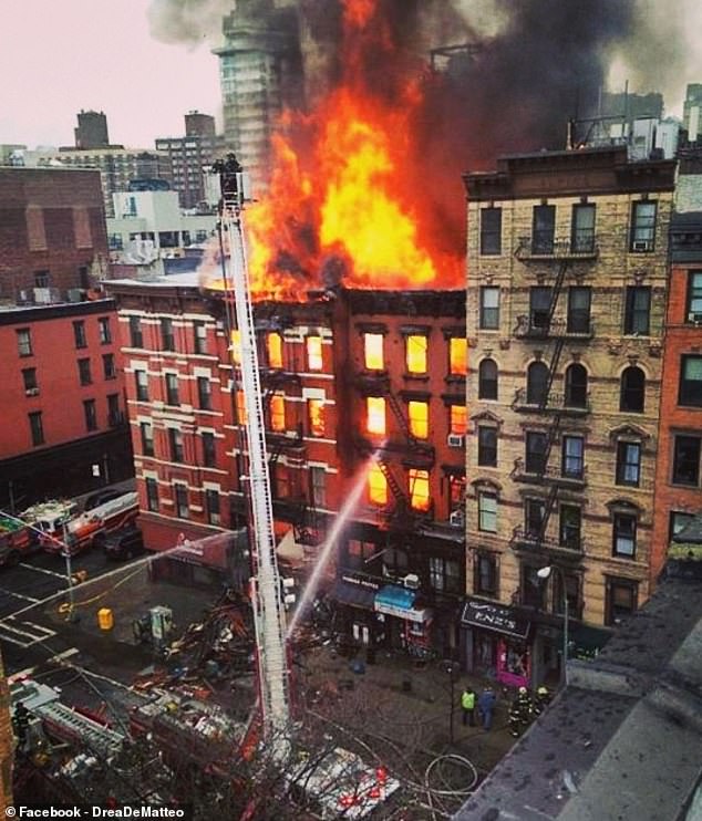 De Matteo's New York City apartment, located at 123 Second Avenue, was destroyed by an explosion in 2015