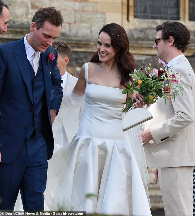 Wedding Bells: Michelle Dockery was the perfect bride in every way when she married her new husband Jasper Waller-Bridge in an intimate ceremony this weekend